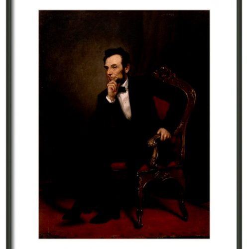 Portrait of Abraham Lincoln Sitting Down Canvas Print Wall Art