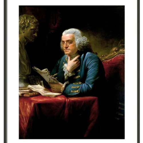 Portrait of Benjamin Franklin Canvas Print Reproduction Wall Art