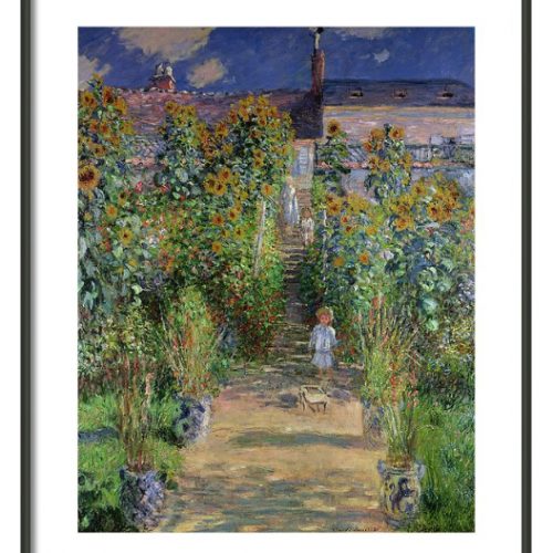 Monet Garden at Vetheuil Painting Canvas Print Reproduction Art